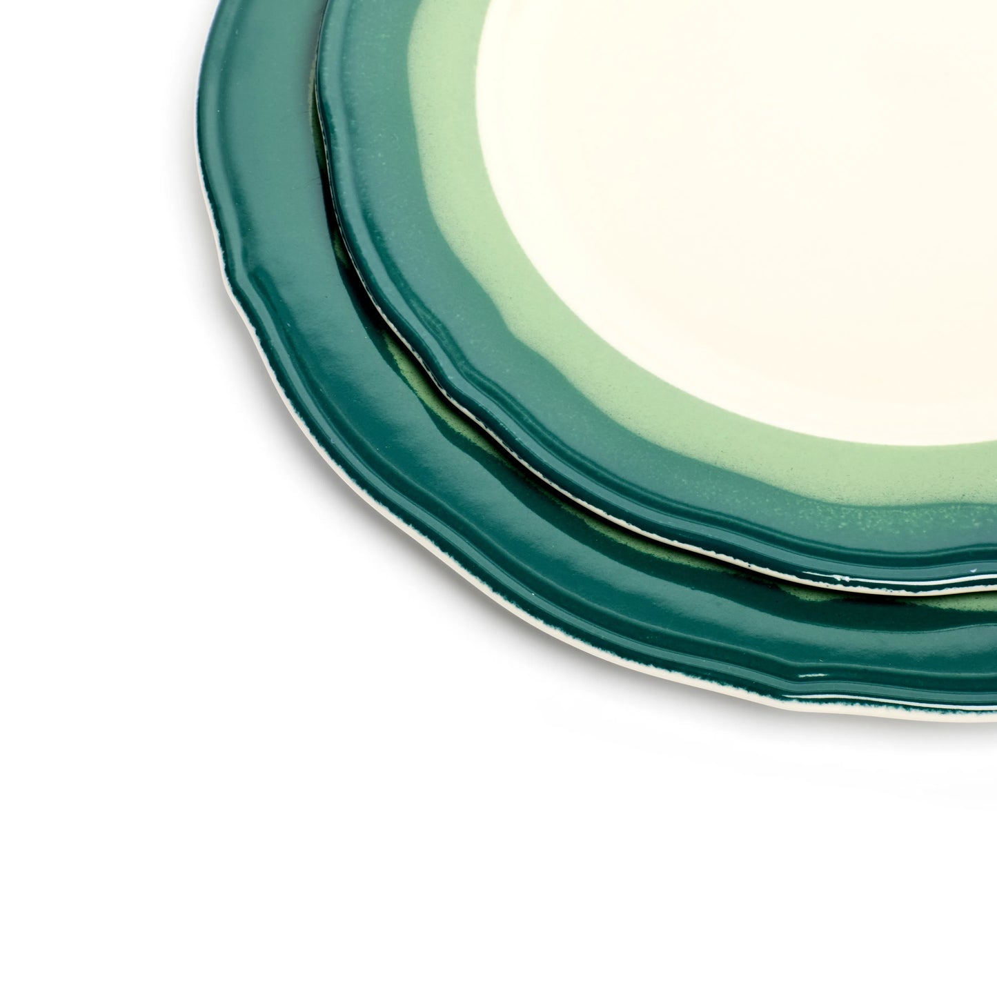 2-TONE SCALLOP - TEAL/SEAGREEN - SALAD PLATE (9")