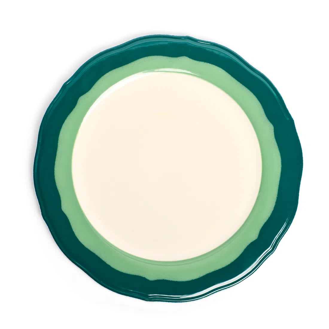 2-TONE SCALLOP - TEAL/SEAGREEN - DINNER PLATE (11")