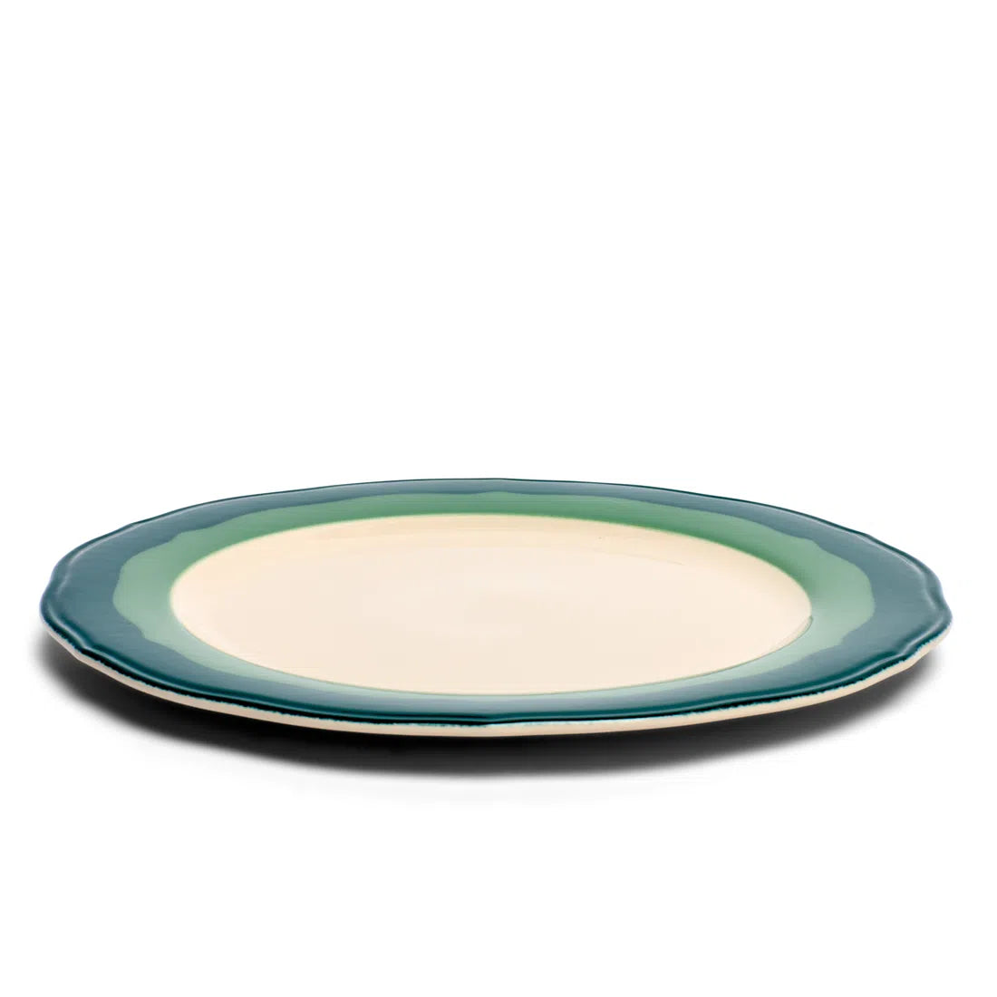 2-TONE SCALLOP - TEAL/SEAGREEN - DINNER PLATE (11")
