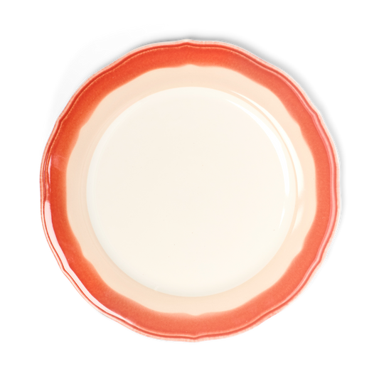 2-tone Scallop - Rust/tan - Dinner Plate tableware, with a clean, polished finish and distinctive shape or artwork; a useful size for meals, appetizers, desserts, snacks, or layered place settings. Primary product view highlights the overall design and proportions.