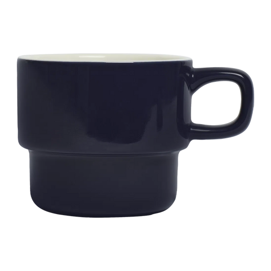 Stackable Mug - Indigo ceramic drinkware, with a clean, polished finish and distinctive shape or artwork; a comfortable everyday choice for coffee, tea, cocoa, or desk-side sipping. Primary product view highlights the overall design and proportions.