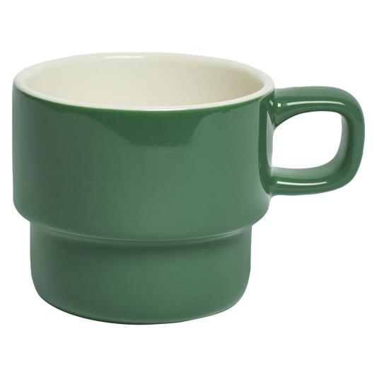 Stackable Mug - Fern ceramic drinkware, with a clean, polished finish and distinctive shape or artwork; a comfortable everyday choice for coffee, tea, cocoa, or desk-side sipping. Alternate product view shows more of the shape, finish, and design details.