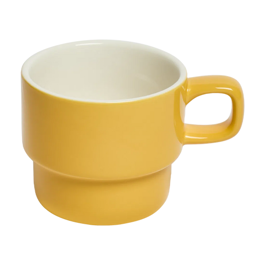 Stackable Mug - Corn ceramic drinkware, with a clean, polished finish and distinctive shape or artwork; a comfortable everyday choice for coffee, tea, cocoa, or desk-side sipping. Alternate product view shows more of the shape, finish, and design details.