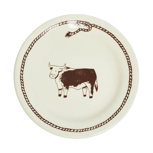 Bull Lasso Plate tableware, with a clean, polished finish and distinctive shape or artwork; a useful size for meals, appetizers, desserts, snacks, or layered place settings. Primary product view highlights the overall design and proportions.