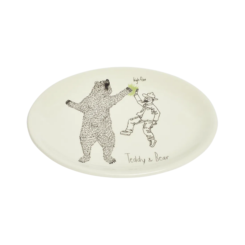 Teddy Roosevelt - Teddy & Bear Plate tableware, with a clean, polished finish and distinctive shape or artwork; a useful size for meals, appetizers, desserts, snacks, or layered place settings. Alternate product view shows more of the shape, finish, and design details.