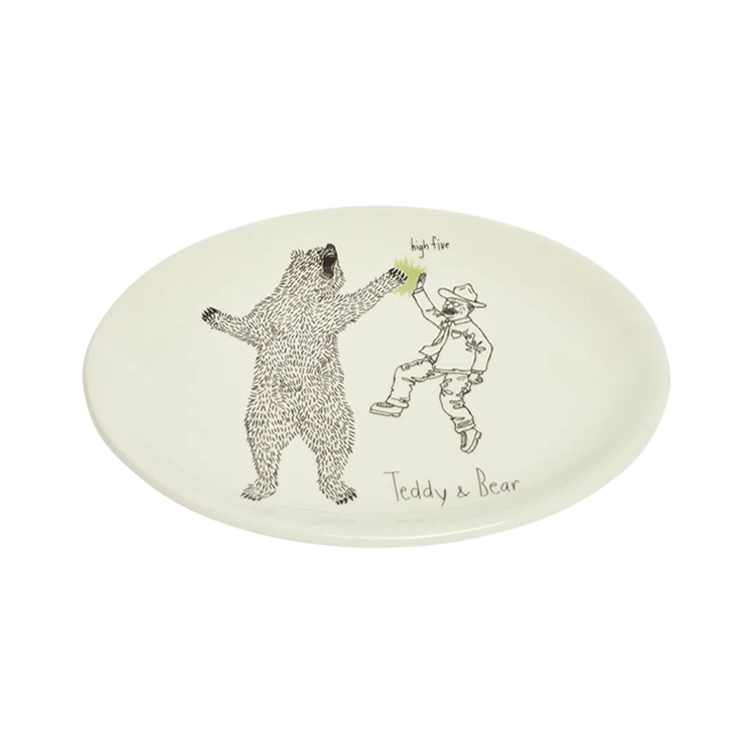 Teddy Roosevelt - Teddy & Bear Plate tableware, with a clean, polished finish and distinctive shape or artwork; a useful size for meals, appetizers, desserts, snacks, or layered place settings. Alternate product view shows more of the shape, finish, and design details.