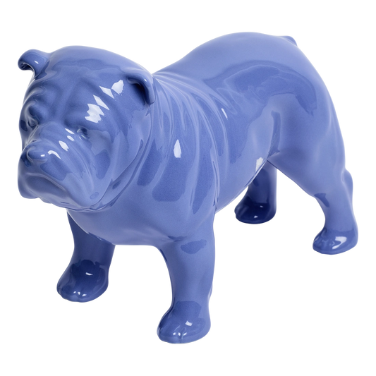 Bull Dog Figurine - Lt Blue decorative accent, with a distinctive, well-considered design that adds personality to everyday spaces; adds sculptural personality to shelves, tables, desks, or a playful collected display. Alternate product view shows more of the shape, finish, and design details.