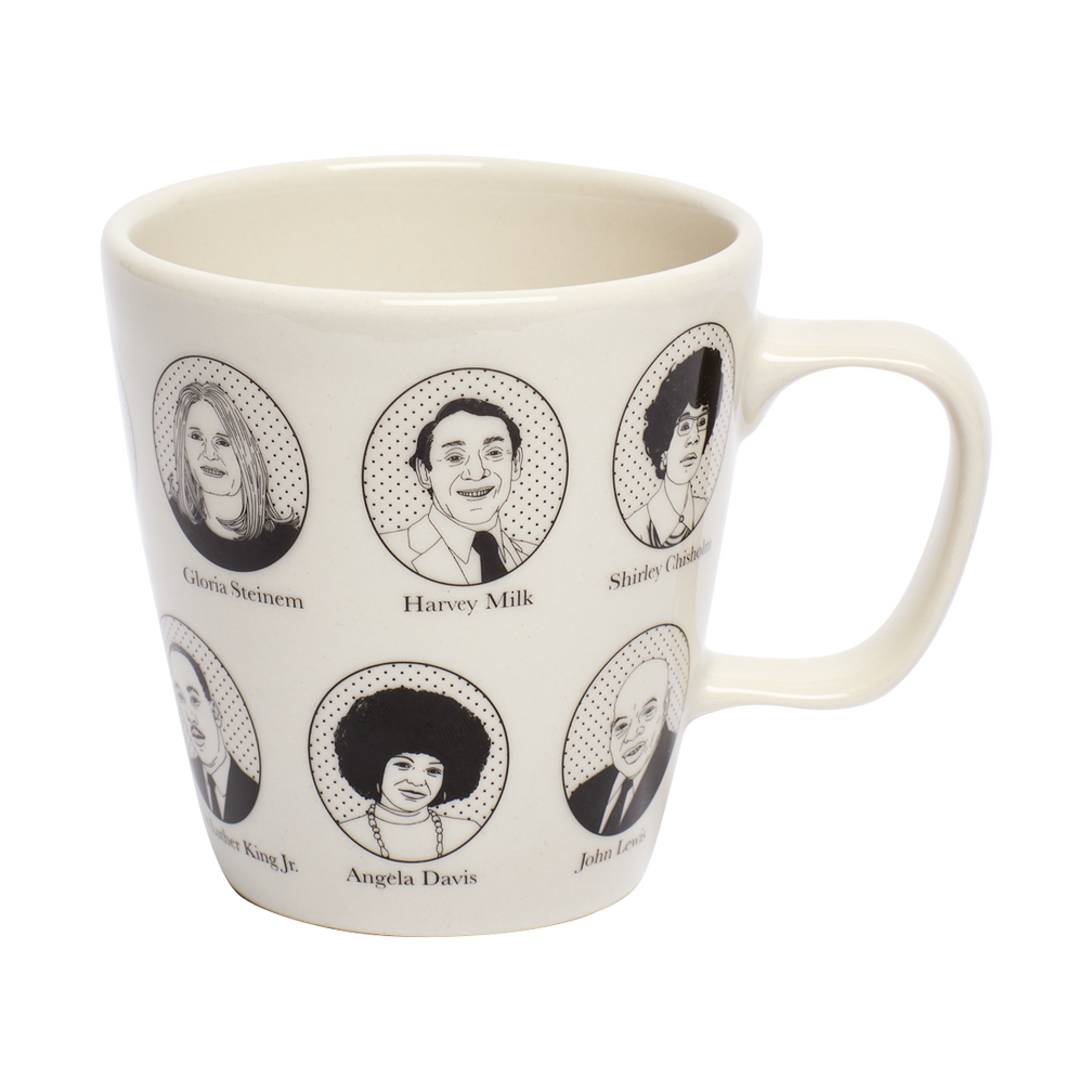 Activist Mug ceramic drinkware, with a clean, polished finish and distinctive shape or artwork; a comfortable everyday choice for coffee, tea, cocoa, or desk-side sipping. Alternate product view shows more of the shape, finish, and design details.