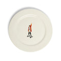 Rise Up ceramic dinner plate with Hamilton-inspired illustration.