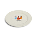 Angled view of I'll Never Be Satisfied ceramic dinner plate.