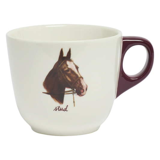 All in the Family - Stud Mug ceramic drinkware, with a clean, polished finish and distinctive shape or artwork; a comfortable everyday choice for coffee, tea, cocoa, or desk-side sipping. Alternate product view shows more of the shape, finish, and design details.