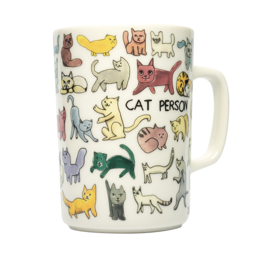 Ben Lenovitz - Cat Person Mug ceramic drinkware, with a clean, polished finish and distinctive shape or artwork; a comfortable everyday choice for coffee, tea, cocoa, or desk-side sipping. Alternate product view shows more of the shape, finish, and design details.