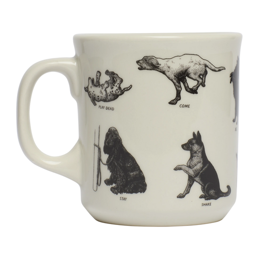 Dog Tricks - Mug ceramic drinkware, with a clean, polished finish and distinctive shape or artwork; a comfortable everyday choice for coffee, tea, cocoa, or desk-side sipping. Primary product view highlights the overall design and proportions.