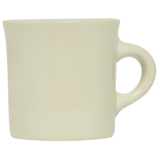 Diner Whites - Diner Mug ceramic drinkware, with a clean, polished finish and distinctive shape or artwork; a comfortable everyday choice for coffee, tea, cocoa, or desk-side sipping. Primary product view highlights the overall design and proportions.