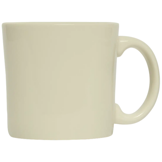 Diner Whites - Twelve Mug ceramic drinkware, with a clean, polished finish and distinctive shape or artwork; a comfortable everyday choice for coffee, tea, cocoa, or desk-side sipping. Primary product view highlights the overall design and proportions.