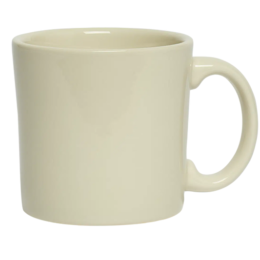 Diner Whites - Twelve Mug ceramic drinkware, with a clean, polished finish and distinctive shape or artwork; a comfortable everyday choice for coffee, tea, cocoa, or desk-side sipping. Alternate product view shows more of the shape, finish, and design details.