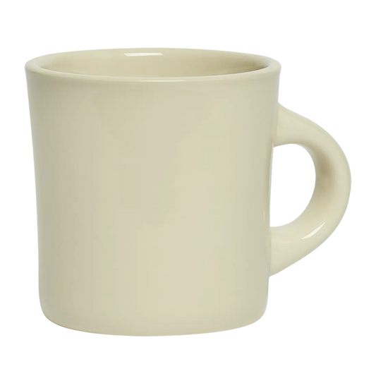 Diner Whites - Large Mug ceramic drinkware, with a clean, polished finish and distinctive shape or artwork; a comfortable everyday choice for coffee, tea, cocoa, or desk-side sipping. Alternate product view shows more of the shape, finish, and design details.