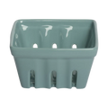 Farmers Market - Berry Basket - Blue Grey open ceramic basket, with a clean, polished finish and distinctive shape or artwork; a decorative and useful way to serve berries, fruit, snacks, or display small kitchen items. Alternate product view shows more of the shape, finish, and design details.