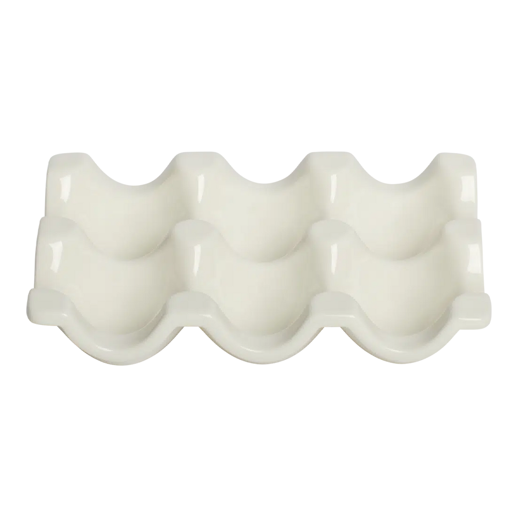 Farmers Market - 6 Egg Tray - White serving and catchall piece, with a clean, polished finish and distinctive shape or artwork; useful for snacks and small bites, or for organizing jewelry, keys, and countertop essentials. Alternate product view shows more of the shape, finish, and design details.