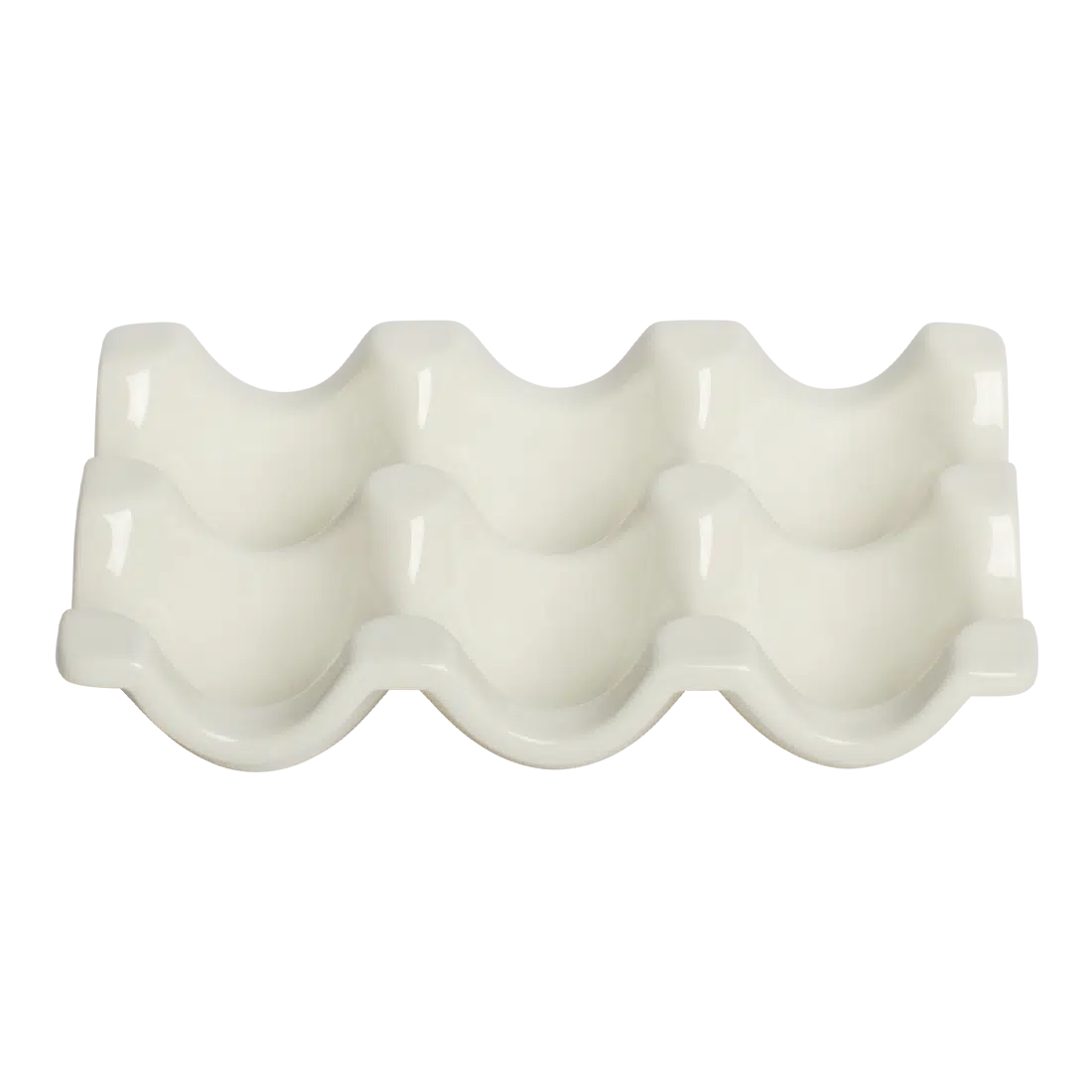 Farmers Market - 6 Egg Tray - White serving and catchall piece, with a clean, polished finish and distinctive shape or artwork; useful for snacks and small bites, or for organizing jewelry, keys, and countertop essentials. Alternate product view shows more of the shape, finish, and design details.