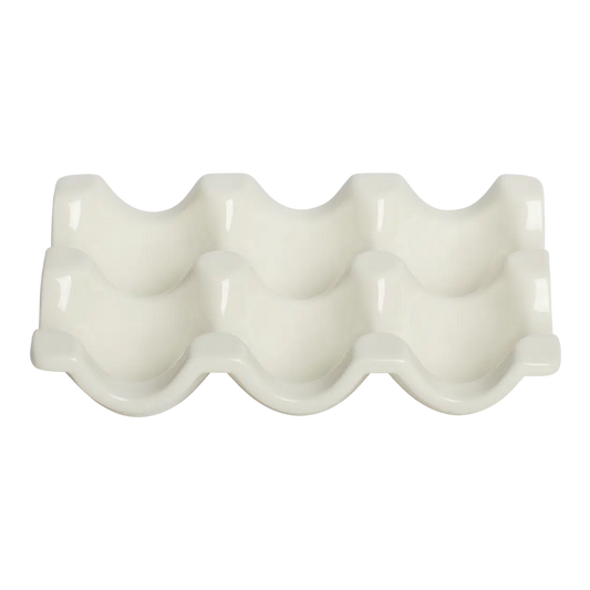 Farmers Market - 6 Egg Tray - White serving and catchall piece, with a clean, polished finish and distinctive shape or artwork; useful for snacks and small bites, or for organizing jewelry, keys, and countertop essentials. Alternate product view shows more of the shape, finish, and design details.
