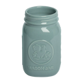 Farmers Market - Standard Mason Jar - Blue Grey glazed ceramic jar, with a clean, polished finish and distinctive shape or artwork; a charming, substantial piece for drinks, flowers, utensils, or relaxed countertop styling. Additional view helps show the profile, scale, and decorative details.