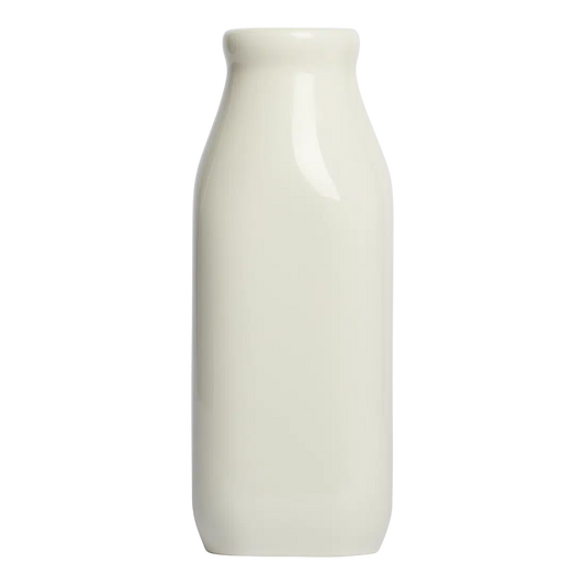 Farmers Market - Milk Jug - White pouring vessel, with a clean, polished finish and distinctive shape or artwork; handy for cream, milk, sauces, small-batch drinks, or as a compact tabletop accent. Primary product view highlights the overall design and proportions.