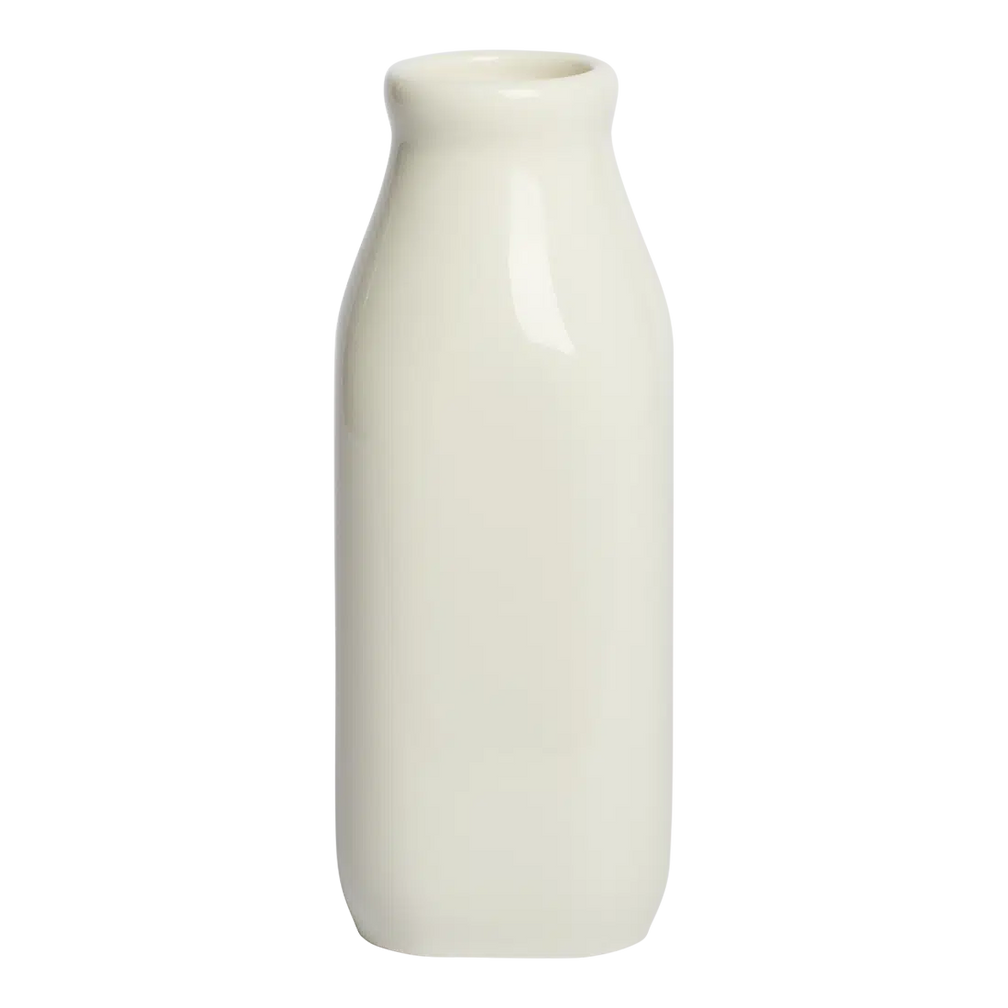 Farmers Market - Milk Jug - White pouring vessel, with a clean, polished finish and distinctive shape or artwork; handy for cream, milk, sauces, small-batch drinks, or as a compact tabletop accent. Alternate product view shows more of the shape, finish, and design details.