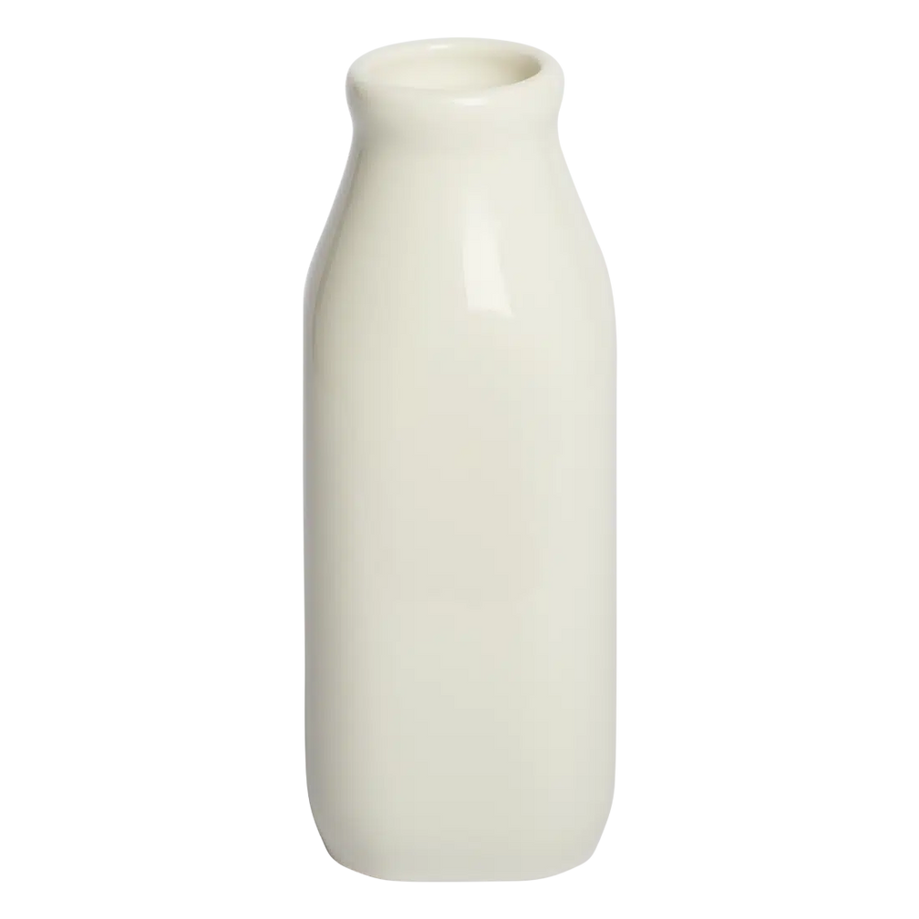 Farmers Market - Milk Jug - White pouring vessel, with a clean, polished finish and distinctive shape or artwork; handy for cream, milk, sauces, small-batch drinks, or as a compact tabletop accent. Additional view helps show the profile, scale, and decorative details.