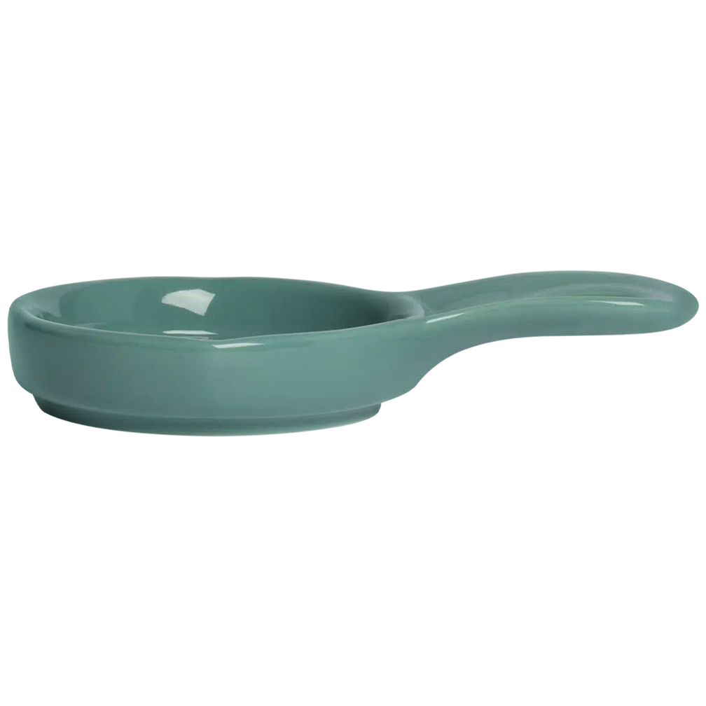 Farmers Market - Spoon Holder - Teal countertop organizer, with a clean, polished finish and distinctive shape or artwork; helps keep utensils, spoons, packets, or small kitchen essentials tidy and easy to reach. Additional view helps show the profile, scale, and decorative details.