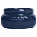 Farmers Market - Short/wide Mason Jar - Indigo glazed ceramic jar, with a clean, polished finish and distinctive shape or artwork; a charming, substantial piece for drinks, flowers, utensils, or relaxed countertop styling. Primary product view highlights the overall design and proportions.