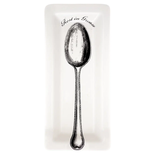 Funny Little Trays - Rest in Grease serving and catchall piece, with a clean, polished finish and distinctive shape or artwork; useful for snacks and small bites, or for organizing jewelry, keys, and countertop essentials. Primary product view highlights the overall design and proportions.