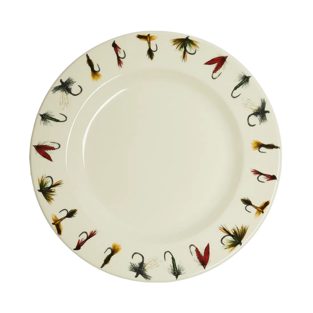 Gone Fishin' - Main Plate tableware, with a clean, polished finish and distinctive shape or artwork; a useful size for meals, appetizers, desserts, snacks, or layered place settings. Primary product view highlights the overall design and proportions.