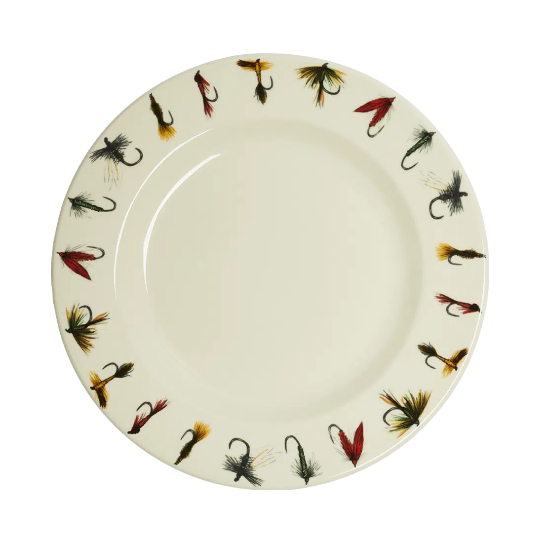 Gone Fishin' - Main Plate tableware, with a clean, polished finish and distinctive shape or artwork; a useful size for meals, appetizers, desserts, snacks, or layered place settings. Primary product view highlights the overall design and proportions.