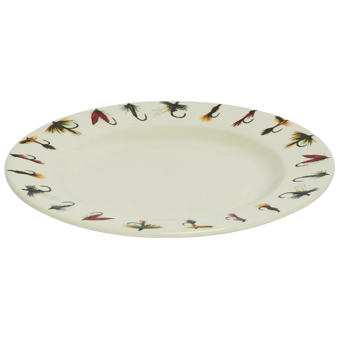 Gone Fishin' - Main Plate tableware, with a clean, polished finish and distinctive shape or artwork; a useful size for meals, appetizers, desserts, snacks, or layered place settings. Alternate product view shows more of the shape, finish, and design details.