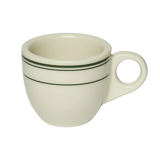Hl Greenband - Demitasse ceramic drinkware, with a clean, polished finish and distinctive shape or artwork; a comfortable everyday choice for coffee, tea, cocoa, or desk-side sipping. Alternate product view shows more of the shape, finish, and design details.