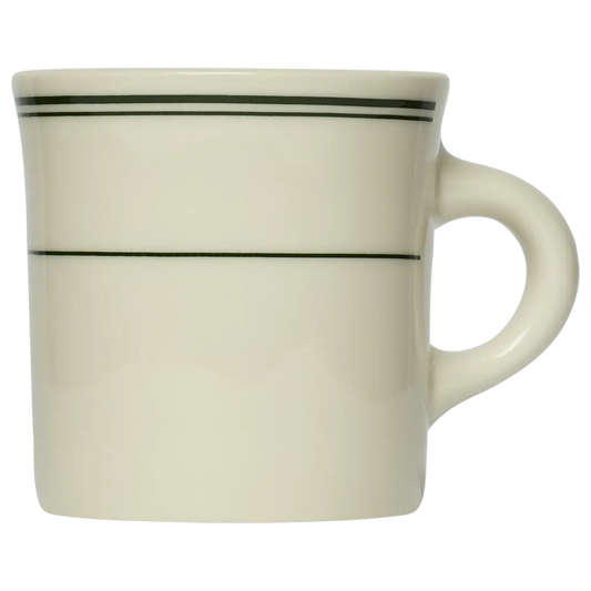 Hl Greenband - Diner Mug ceramic drinkware, with a clean, polished finish and distinctive shape or artwork; a comfortable everyday choice for coffee, tea, cocoa, or desk-side sipping. Primary product view highlights the overall design and proportions.