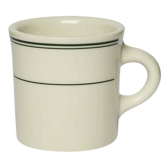 Hl Greenband - Diner Mug ceramic drinkware, with a clean, polished finish and distinctive shape or artwork; a comfortable everyday choice for coffee, tea, cocoa, or desk-side sipping. Alternate product view shows more of the shape, finish, and design details.