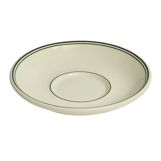 Hl Greenband - Saucer tableware, with a clean, polished finish and distinctive shape or artwork; a useful size for meals, appetizers, desserts, snacks, or layered place settings. Alternate product view shows more of the shape, finish, and design details.