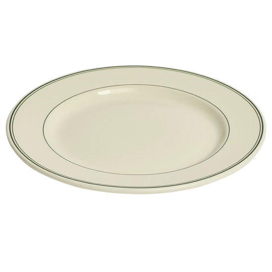 Hl Greenband - Main Plate tableware, with a clean, polished finish and distinctive shape or artwork; a useful size for meals, appetizers, desserts, snacks, or layered place settings. Alternate product view shows more of the shape, finish, and design details.