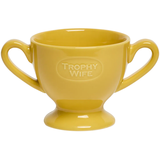 Item - Fishs Eddy Trophy Wife Mug ceramic drinkware, with a clean, polished finish and distinctive shape or artwork; a comfortable everyday choice for coffee, tea, cocoa, or desk-side sipping. Alternate product view shows more of the shape, finish, and design details.