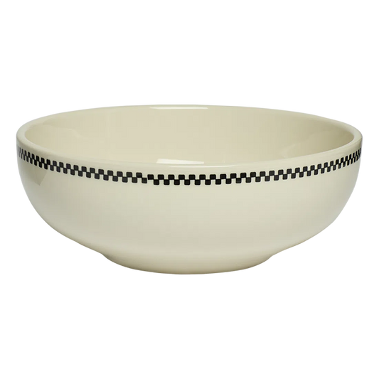 Checkerboard - Pasta Bowl versatile tableware, with a clean, polished finish and distinctive shape or artwork; useful for cereal, soup, snacks, sides, desserts, or everyday prep and serving. Primary product view highlights the overall design and proportions.