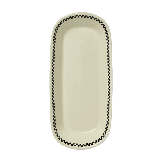 Checkerboard - Celery Tray serving and catchall piece, with a clean, polished finish and distinctive shape or artwork; useful for snacks and small bites, or for organizing jewelry, keys, and countertop essentials. Primary product view highlights the overall design and proportions.
