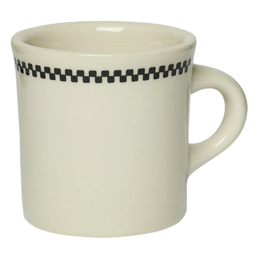 Checkerboard - Diner Mug ceramic drinkware, with a clean, polished finish and distinctive shape or artwork; a comfortable everyday choice for coffee, tea, cocoa, or desk-side sipping. Alternate product view shows more of the shape, finish, and design details.