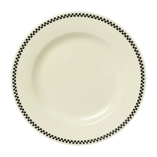 Checkerboard - Main Plate tableware, with a clean, polished finish and distinctive shape or artwork; a useful size for meals, appetizers, desserts, snacks, or layered place settings. Primary product view highlights the overall design and proportions.