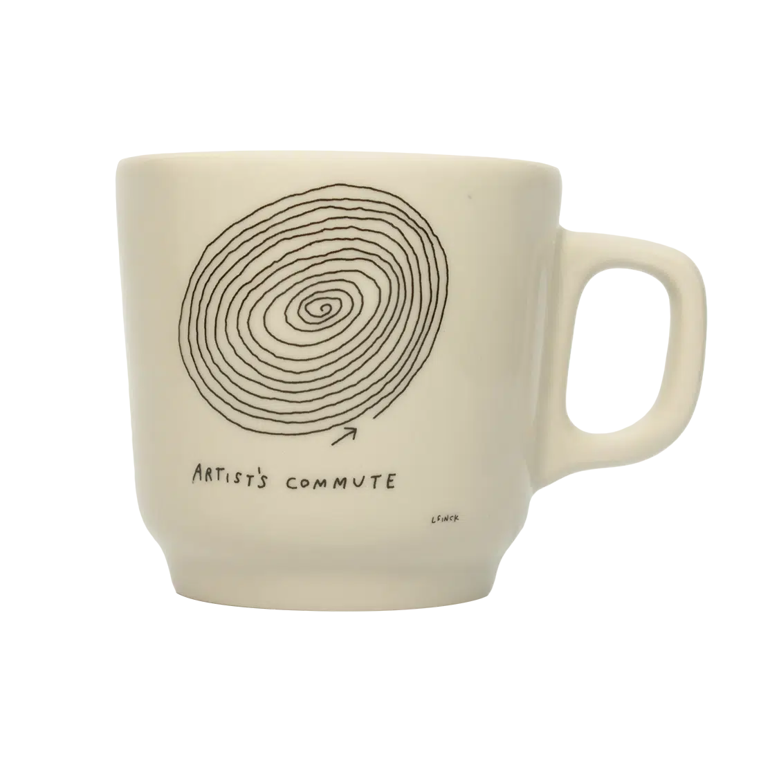 Liana Finck - Artist Commute Mug ceramic drinkware, with a clean, polished finish and distinctive shape or artwork; a comfortable everyday choice for coffee, tea, cocoa, or desk-side sipping. Primary product view highlights the overall design and proportions.