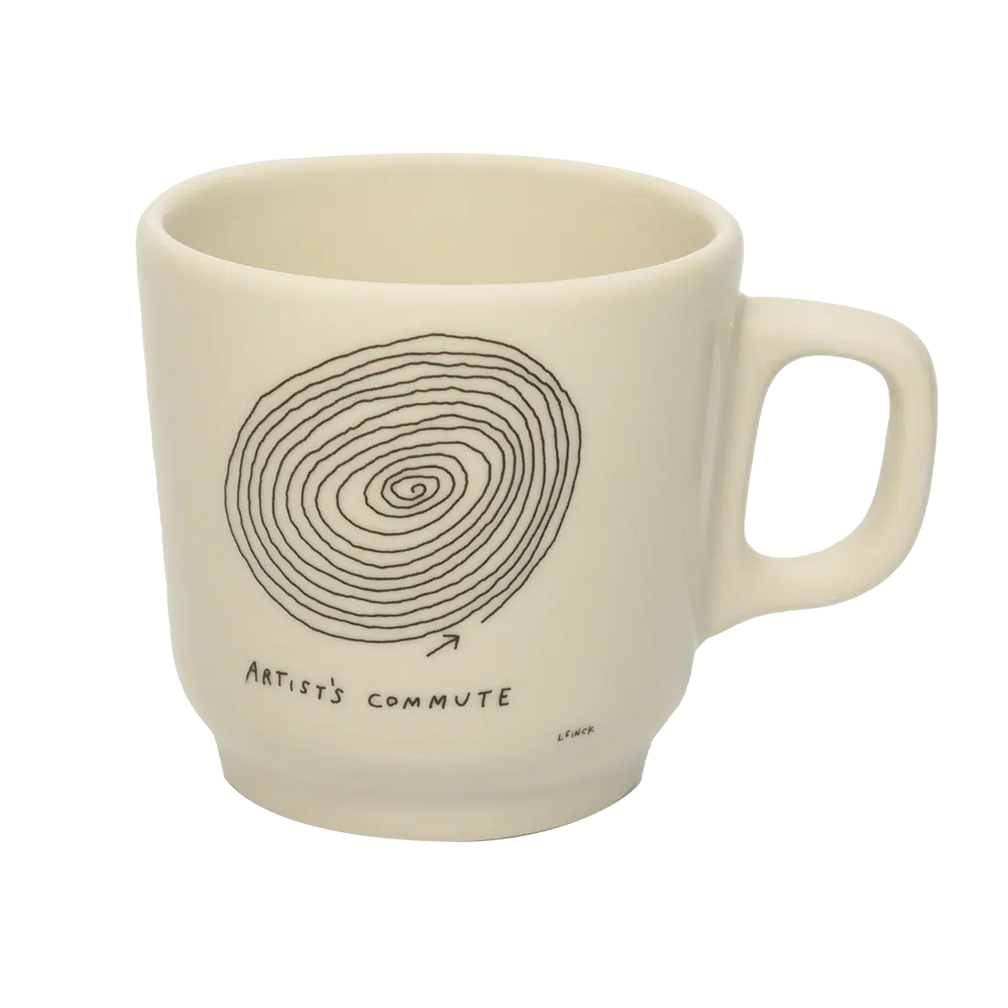 Liana Finck - Artist Commute Mug ceramic drinkware, with a clean, polished finish and distinctive shape or artwork; a comfortable everyday choice for coffee, tea, cocoa, or desk-side sipping. Alternate product view shows more of the shape, finish, and design details.