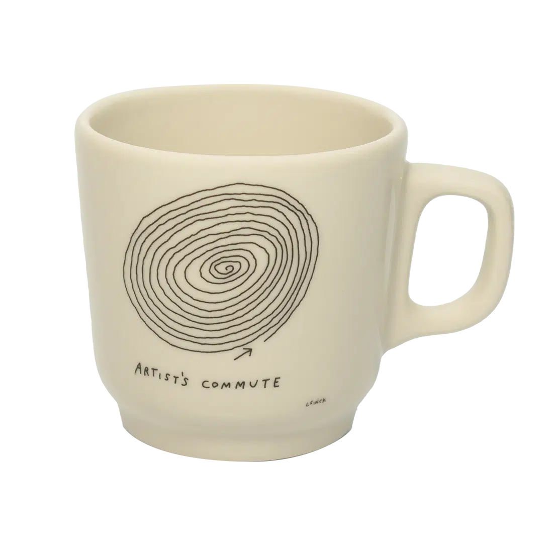 Liana Finck - Artist Commute Mug ceramic drinkware, with a clean, polished finish and distinctive shape or artwork; a comfortable everyday choice for coffee, tea, cocoa, or desk-side sipping. Alternate product view shows more of the shape, finish, and design details.