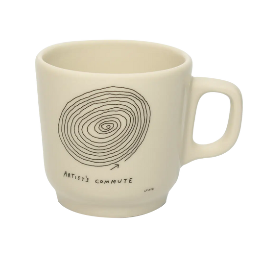 Liana Finck - Artist Commute Mug ceramic drinkware, with a clean, polished finish and distinctive shape or artwork; a comfortable everyday choice for coffee, tea, cocoa, or desk-side sipping. Alternate product view shows more of the shape, finish, and design details.