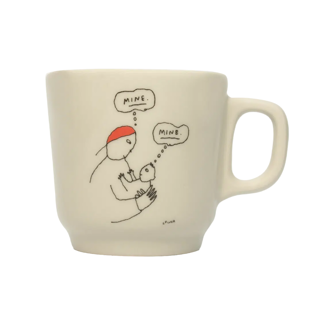 Liana Finck - Mine Mug ceramic drinkware, with a clean, polished finish and distinctive shape or artwork; a comfortable everyday choice for coffee, tea, cocoa, or desk-side sipping. Primary product view highlights the overall design and proportions.